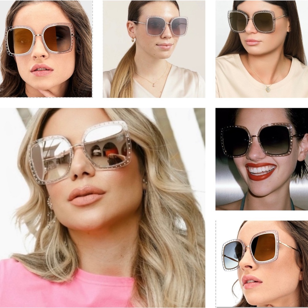 JIMMY CHOO OVERSIZED FROM THE LIGHT & CRYSTAL COLLECTION WITH MIRROR LENSES